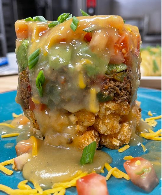 Chorizo & Tater Tot Tower